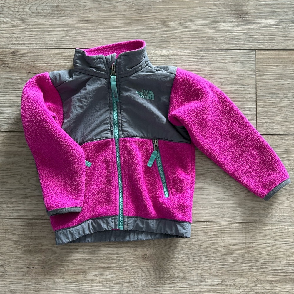 Pink and Gray the north face Fleece Jacket